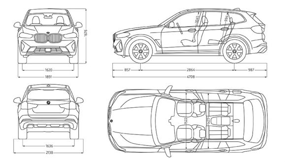 dimensões do BMW X3