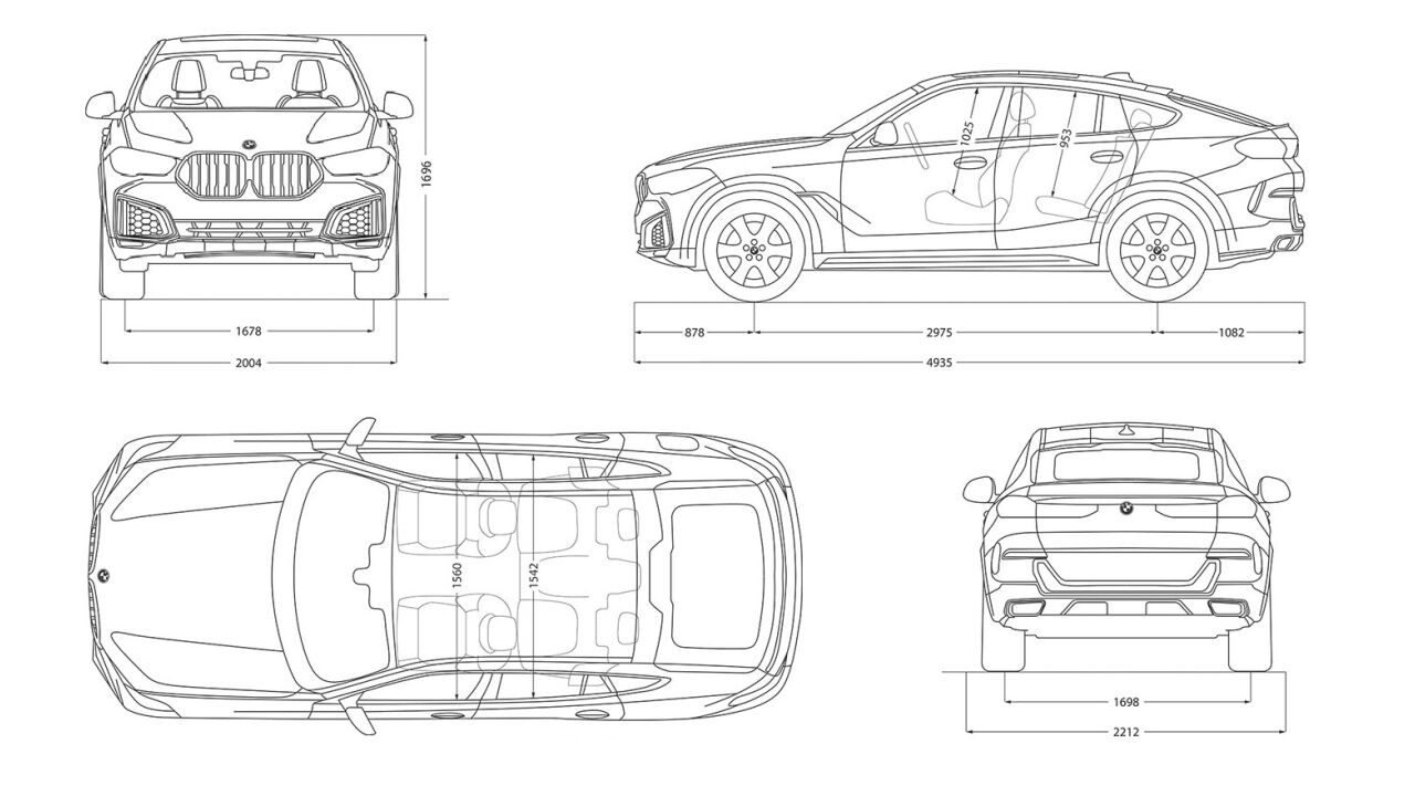 medidas do BMW X6